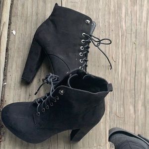 Black booties heels